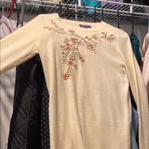 Embroidered Cream Sweater